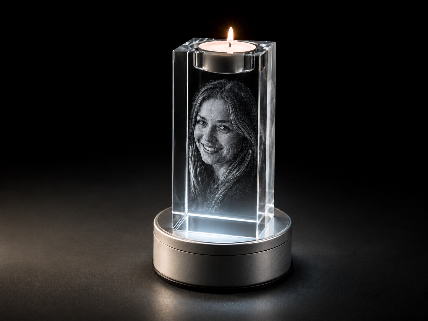 Candle 3D crystal engraving shape from Heenan Specialist Engraving
