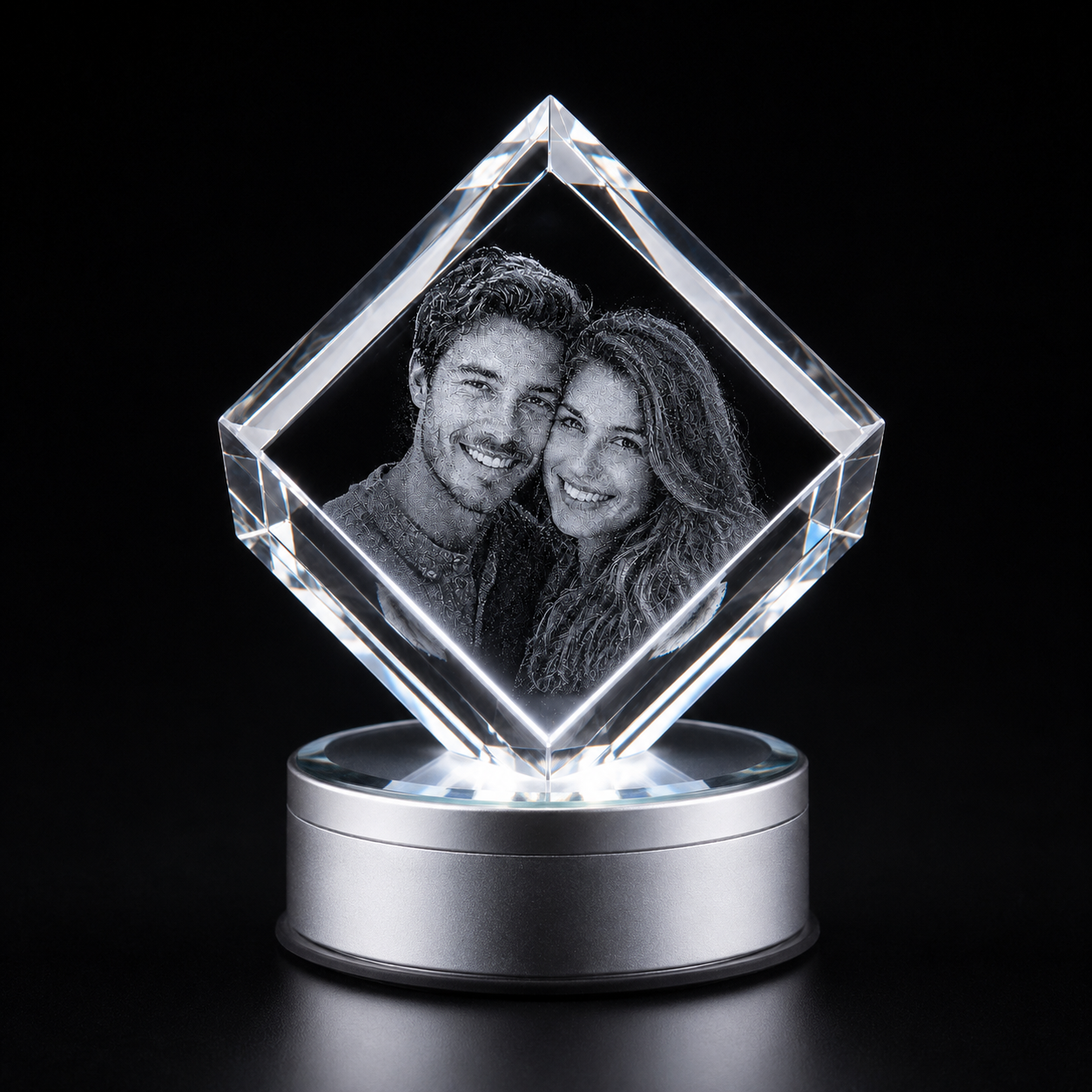 Cut Corner Diamond 3D crystal engraving shape from Heenan Specialist Engraving