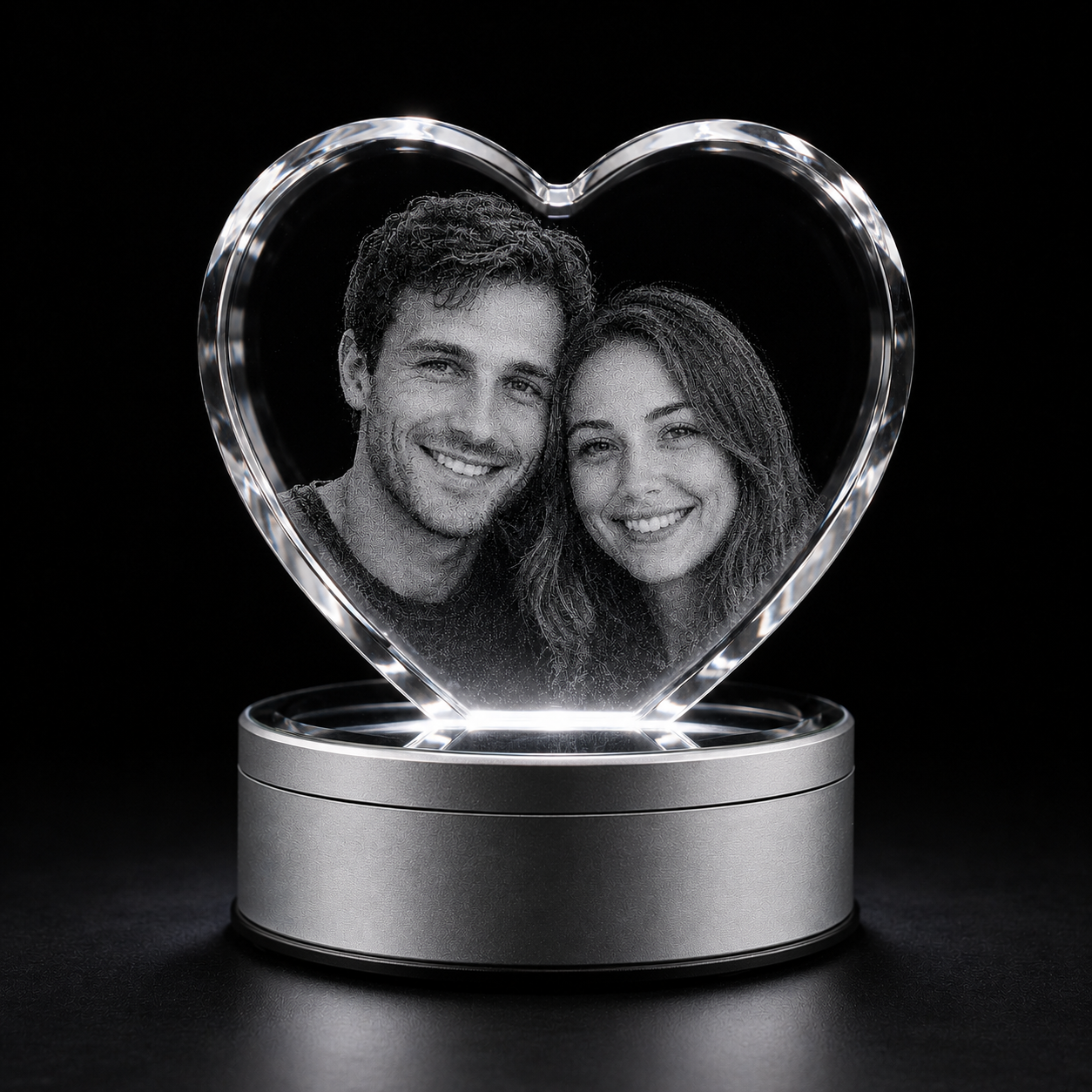 Heart 3D crystal engraving shape from Heenan Specialist Engraving