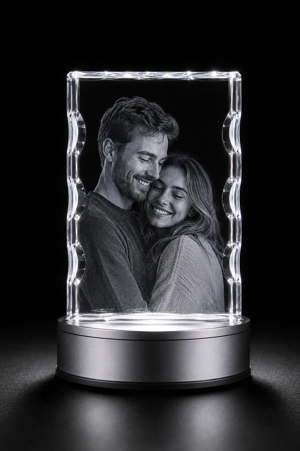 Notched Tall 3D crystal engraving shape from Heenan Specialist Engraving
